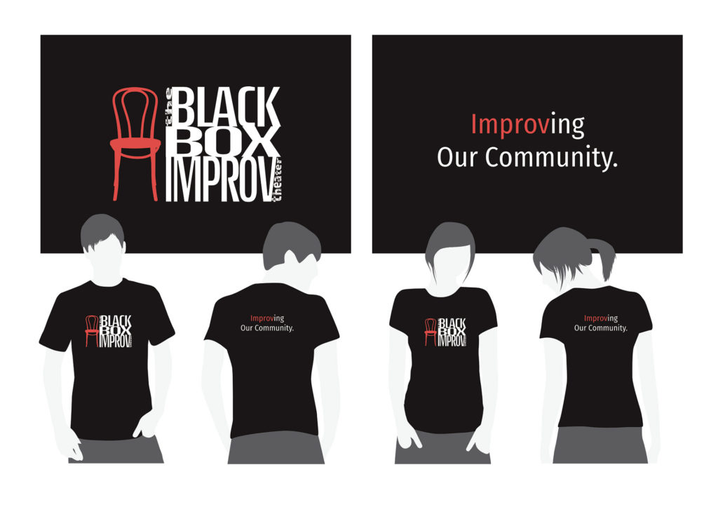 Black Box Improv Theater Community Outreach T Shirt Design 1