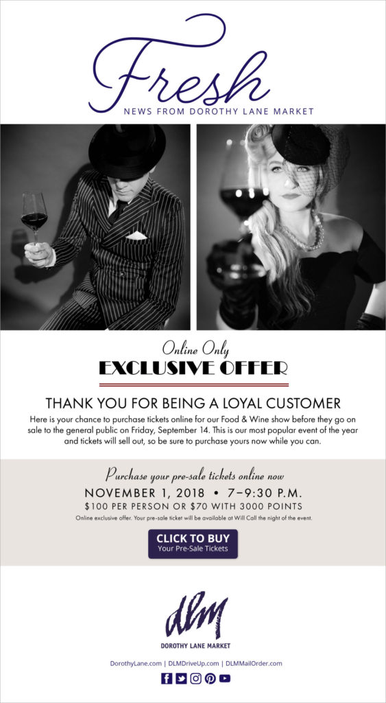 DLM Food Wine Show 20th Anniversary Collateral Email