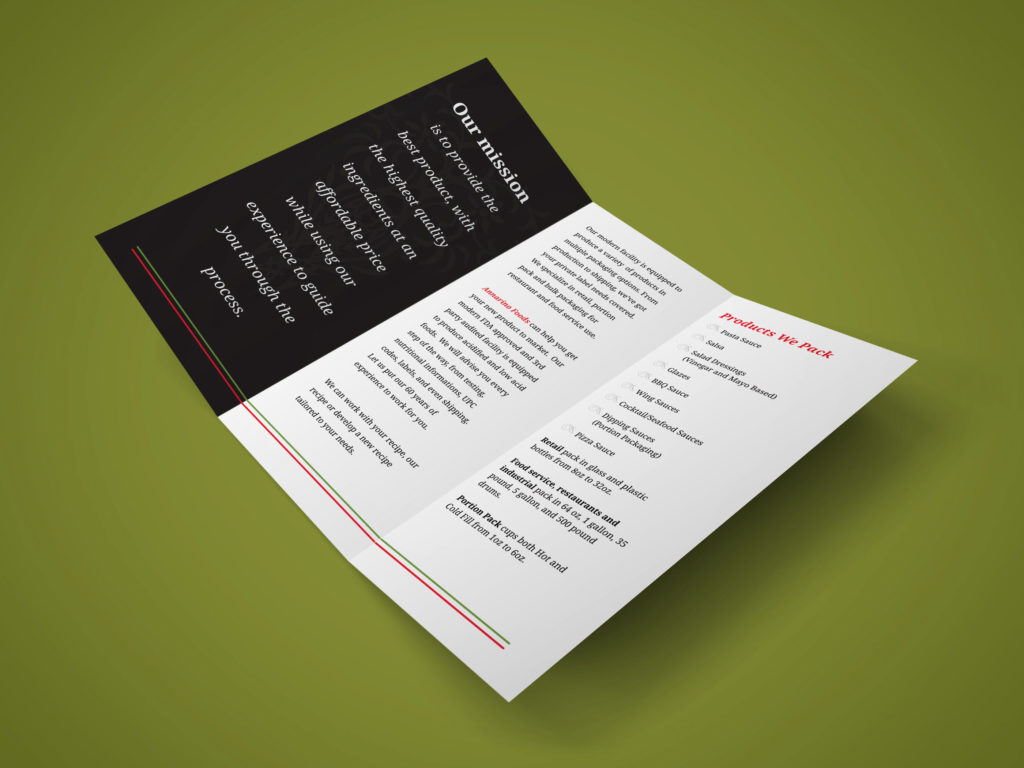 Annarino's Brochure Inside Spread Mockup