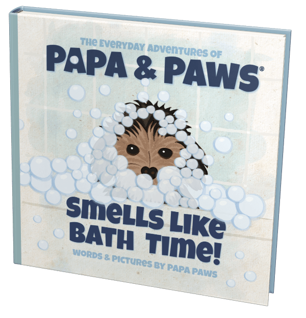 Papa Paws Smells Like Bath Time Square Front Angled 600